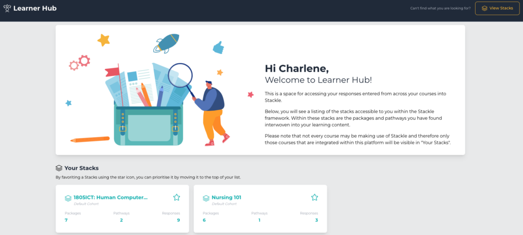 Learner Hub: Landing Page Functionality and Data